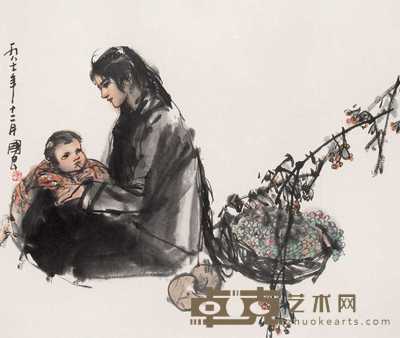 史国良 1987年作 母子图 镜心 68×70cm